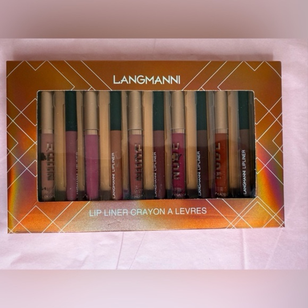 New Langmanni 12 pc Velvety Matte Liquid Lipstick + Lipliner Set Nude Pink Red - Picture 7 of 9